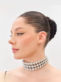 Anaash - Silver Graded Pearl Choker