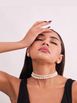 Anaash - White Mini Pearl Choker