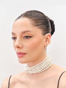 Anaash - White Statement Pearl Choker