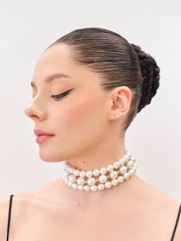 Anaash - White Swarovski Pearl Choker