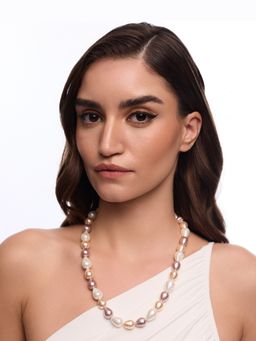 Anaash - Multicolor Ombre Single Pearl Drops Necklace