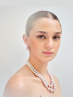 Anaash - Pink Double Graded Pearls with Swarovski