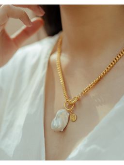 Anaash - White Baroque Pearl Nautical Chain