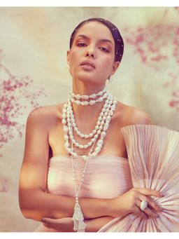 Anaash - White Tasselled Necklace