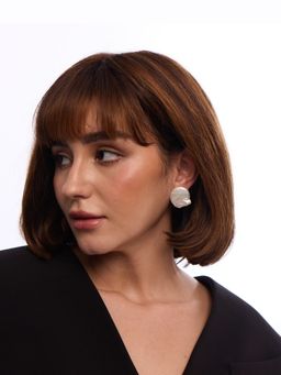 Anaash - White Baroque Pearl Studs