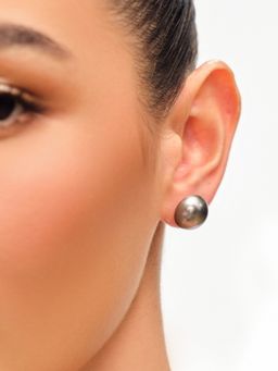 Anaash - Grey 14mm Pearl Studs Earrings