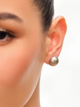 Anaash - Silver 14mm Silver Pearl Studs