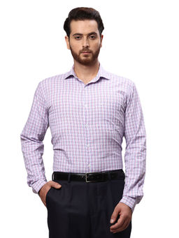 Park Avenue - Slim Fit Checkered Purple Formal Shirt