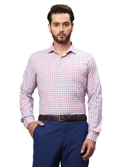 Park Avenue - Slim Fit Checkered Red Formal Shirt