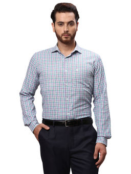 Park Avenue - Slim Fit Checkered Purple Formal Shirt
