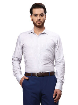 Park Avenue - Slim Fit Checkered Grey Formal Shirt