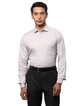 Park Avenue - Slim Fit Checkered Lavender Formal Shirt