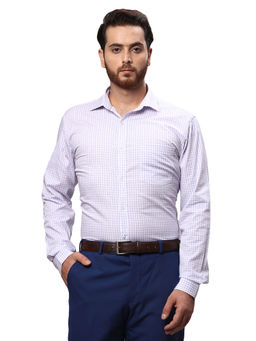 Park Avenue - Slim Fit Checkered Purple Formal Shirt