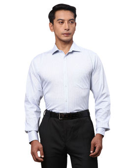 Park Avenue - Slim Fit Checkered Blue Formal Shirt