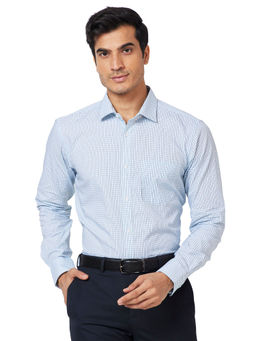 Park Avenue - Slim Fit Checkered Green Formal Shirt