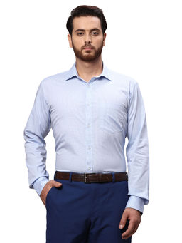 Park Avenue - Slim Fit Checkered Blue Formal Shirt