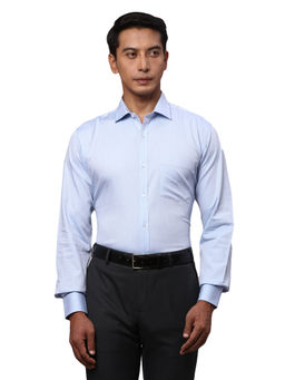 Park Avenue - Slim Fit Stripe Blue Formal Shirt