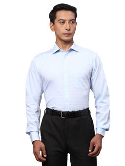 Park Avenue - Slim Fit Stripe Blue Formal Shirt
