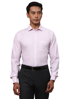 Park Avenue - Slim Fit Stripe Pink Formal Shirt