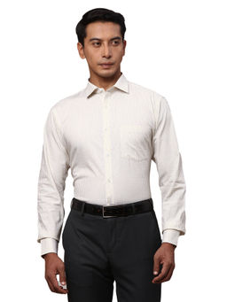 Park Avenue - Slim Fit Stripe Yellow Formal Shirt