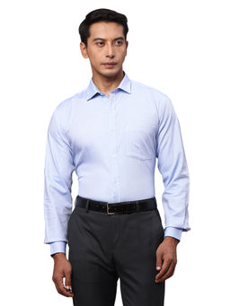 Park Avenue - Slim Fit Textured Blue Formal Shirt