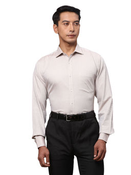 Park Avenue - Slim Fit Printed Beige Formal Shirt