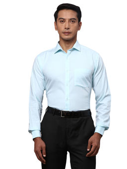Park Avenue - Slim Fit Printed Blue Formal Shirt