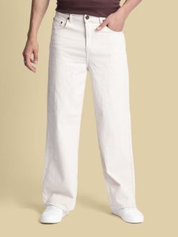 Bene Kleed - Men Ecru Wide Leg Jeans