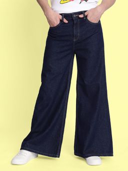 Bene Kleed - Men Navy Super Wide Leg Jeans