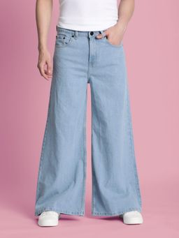 Bene Kleed - Men Light Blue Super Wide Leg Jeans