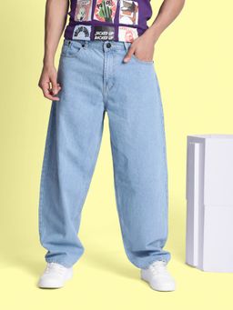 Bene Kleed - Men Light Blue Barrel Fit Jeans