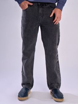 Bene Kleed - Men Charcoal Straight Fit Light Fade Jeans