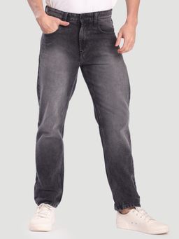 Bene Kleed - Men Charcoal Regular Fit Faded Jeans