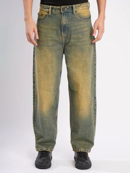 Bene Kleed - Men Khaki Tinted Baggy Fit Jeans