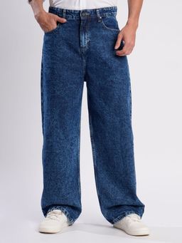 Bene Kleed - Men Blue Baggy Fit Washed Jeans