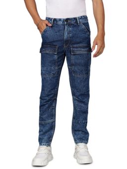 Bene Kleed - Men Blue Comfy Fit Cargo Jeans