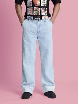 Bene Kleed - Men Light Blue Wide Leg Jeans