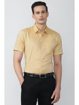 Peter England - Men Yellow Regular Fit Formal Shirt