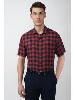 Van Heusen - Men Multi Regular Fit Check Half Sleeves Formal Shirt