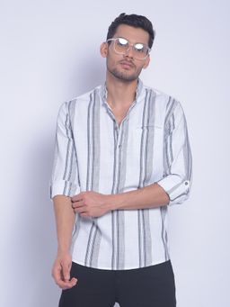 CRIMSOUNE CLUB - Men's White Striped Shirt