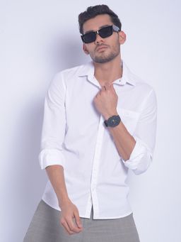 CRIMSOUNE CLUB - Men's White Solid Shirt