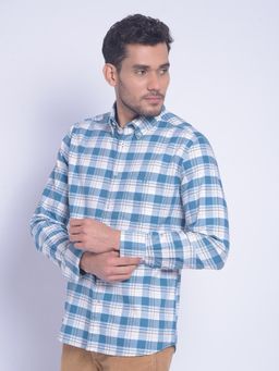 CRIMSOUNE CLUB - Men's Blue Checked Shirt