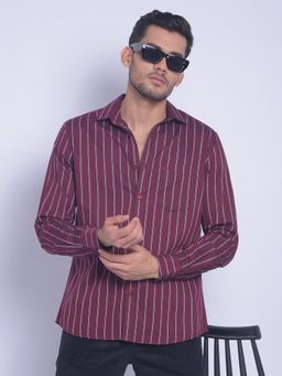 CRIMSOUNE CLUB - Men's Maroon Striped Shirt