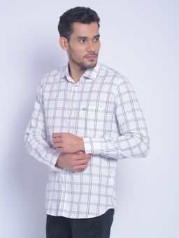 CRIMSOUNE CLUB - Men's White Checked Shirt