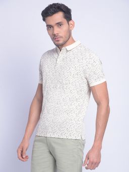 CRIMSOUNE CLUB - Men's Beige Printed T-Shirt