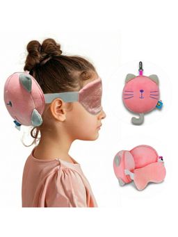 VEA - Pink Cat Design Pillow With Eye Mask (14 Years)