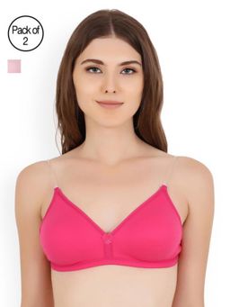 Floret - Pack of 2 Solid T Shirt Bra - Multi-Color