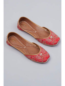 Biba - Embroidered Red Juttis