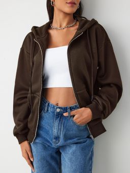 Cider - Terry Long Sleeve Zipper Hooded Jacket