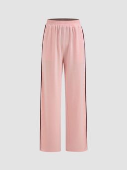 Cider - Pink Elastic Waist Contrasting Trim Sweatpant